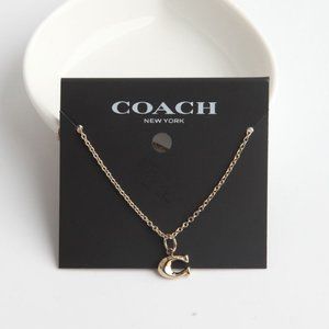 BRAND NEW COACH SIGNATURE C GOLD NECKLACE